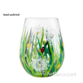 custom etched logo tumbler glasses/clear stemless wine glass